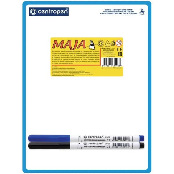 Доска для рисования с маркером двухсторонняя А5, Centropen (5 7729 0201/5 7729 0285)