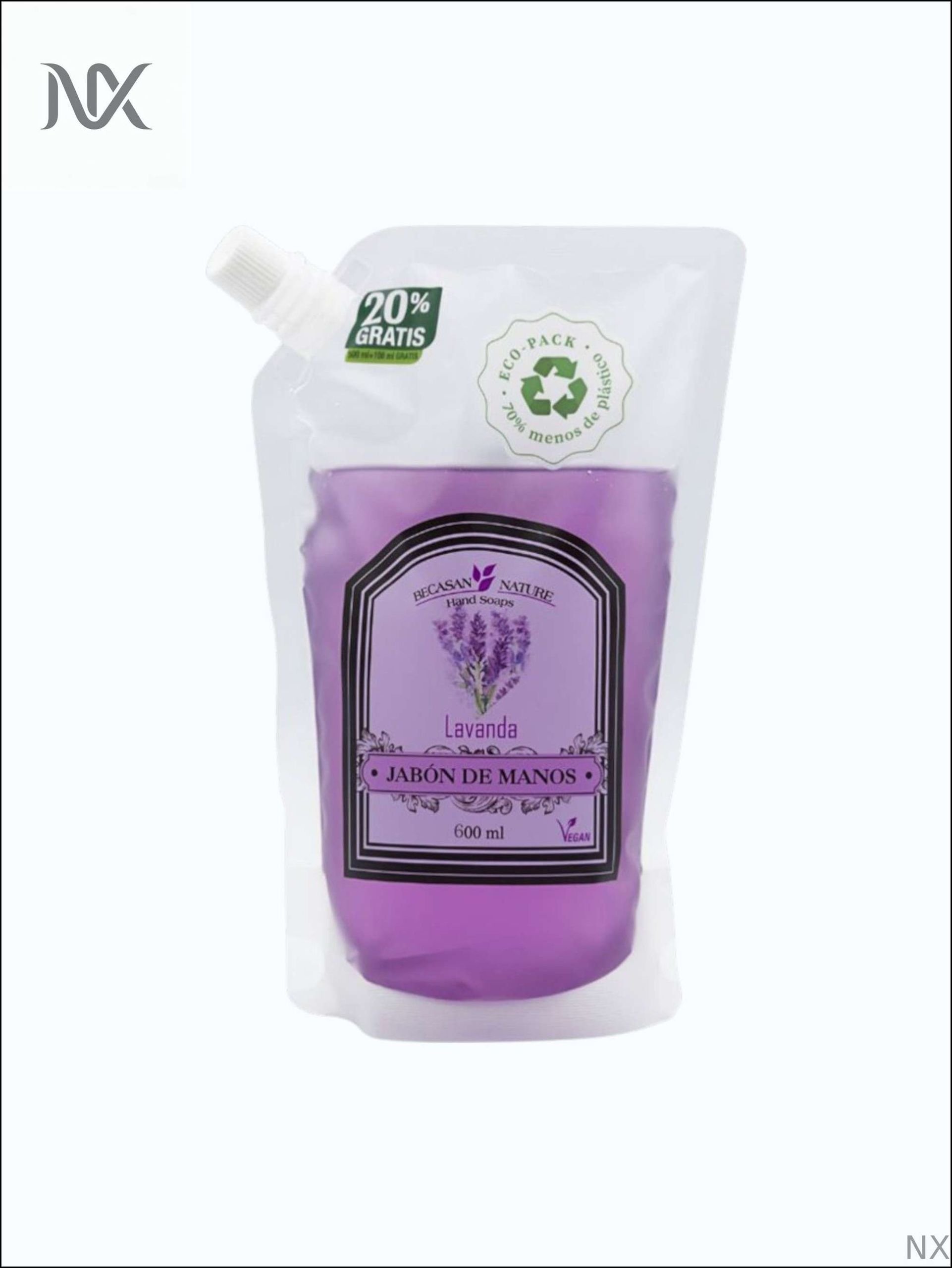Мыло жидкое Eco Pack Лаванда, Becasan Nature, 600 мл, Китай