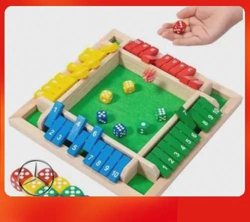 Настольная игра "Закрой коробку" (Shut The Box) для развития математики у детей 4-7 лет