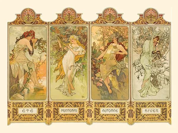 Постер А3. Альфонс Муха. Серия "Времена года 1886г".