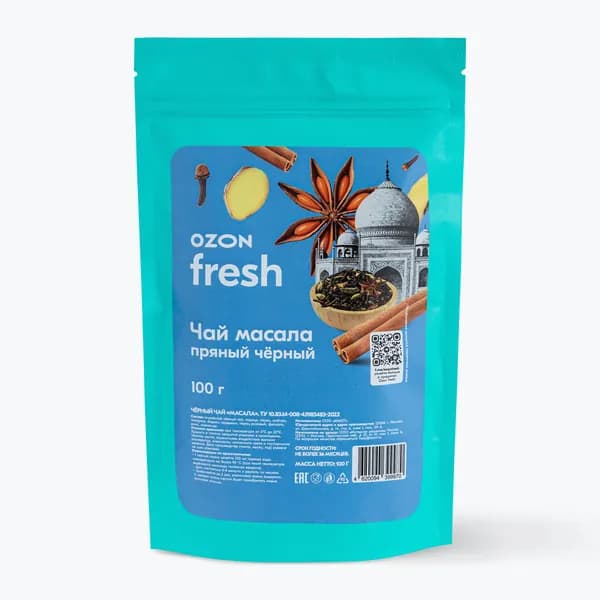 Чай пряный черный Масала Ozon fresh, 100 г