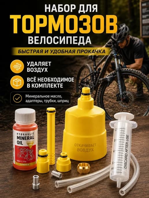 Мини набор для прокачки тормозов с гидравлическим маслом