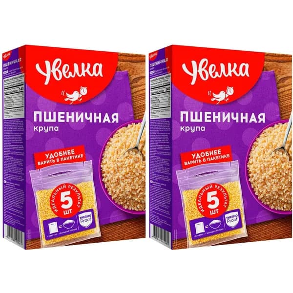 Крупа пшеничная Увелка в варочных пакетиках 80 г х 5 шт, набор: 2 штуки