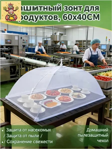 Защитный зонт для продуктов, 1 предм. на 6 перс.