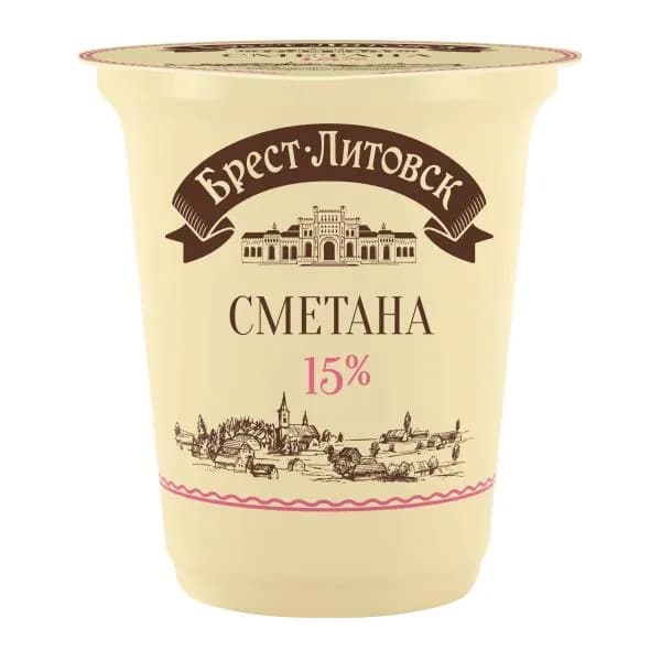 Сметана Брест-Литовск 15% 300г