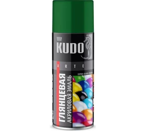 КРАСКА АЭРОЗОЛЬ АКРИЛОВАЯ RAL 6029 ЗЕЛЕНЫЙ ГЛЯНЦЕВАЯ 520 МЛ KUDO