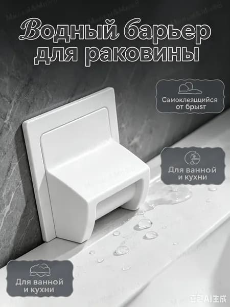 Самоклеящийся бортик для раковины от воды, белая пластиковая накладка; защита от брызг для ванной, столешницы и умывальника