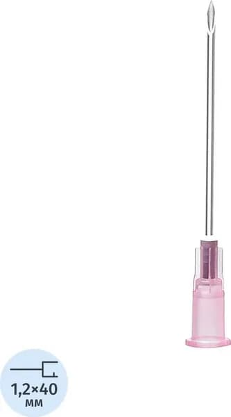 Игла инъекционная SFM Luer lock 18G 1.2x40 мм (100 штук в упаковке)