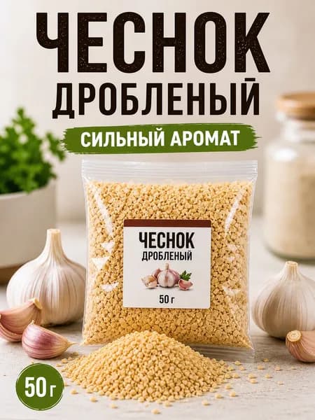 Чеснок дробленый сушеный для мяса и маринада, приправа для шашлыка и курицы, чеснок сухой, 50 г