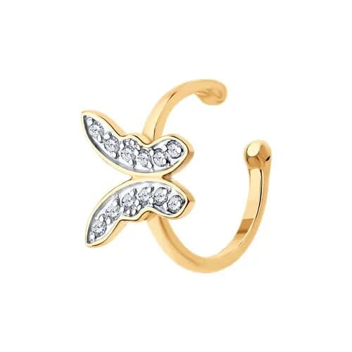 Серьга 1 шт каффы из золота 585 пробы