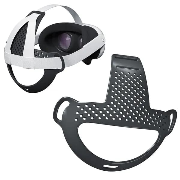 TPU-накладка для ремня крепления VR-гарнитуры Meta Quest 3 чёрного цвета с, противоскользящими точками и вентиляционными отверстиями