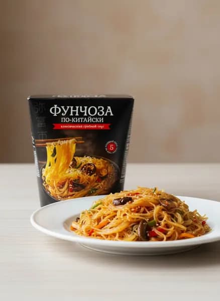 Вермишель Фунчоза по-китайски с грибным соусом, 125 гр