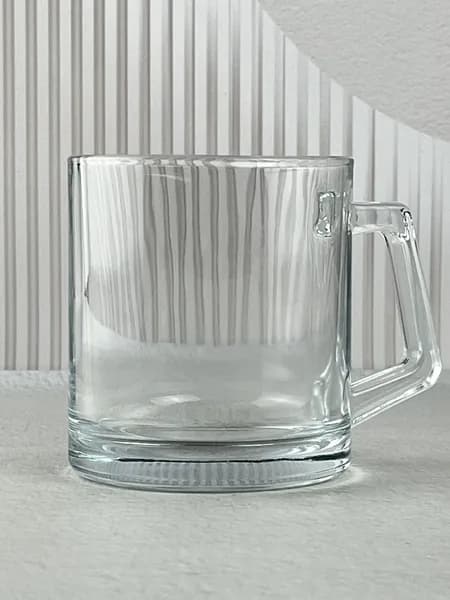 Кружка Pasabahce Basic, 370 мл, прозрачная, 1 шт, из стекла, для чая и кофе, для горячих и холодных напитков, для капучино и латте, для дома и дачи, подарок женщине на праздник, для сервировки стола