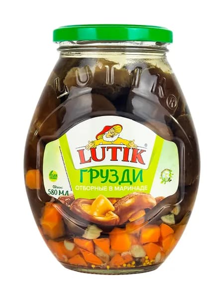 Грузди Lutik отборные в маринаде, 580мл