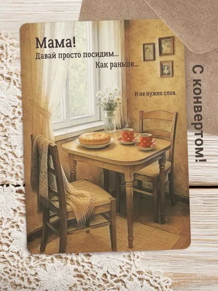 Открытка маме "Давай просто посидим..."