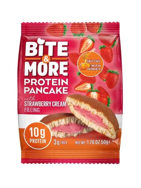 Bite & More Protein Pancake 50 г , Клубничный