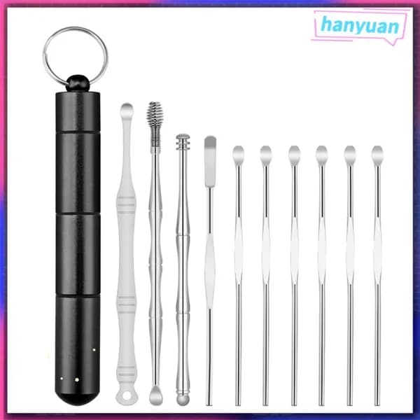 10PCS Набор для удаления серы, многофункциональные инструменты для ухода за ушами, для взрослых
