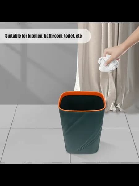 Узкое пластиковое мусорное ведро для офиса и дома