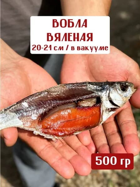 Вяленая вобла с икрой размер 20-21 см Вобла из СССР, набор из цельной крупной рыбы в качестве деликатеса или закуски к пиву в вакуумной упаковке, 500 гр.