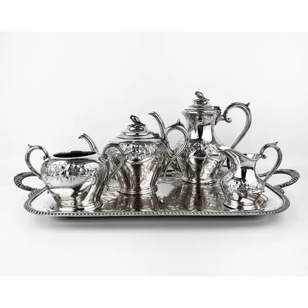 Чайно-кофейный набор Harrison Fisher & Co. Англия, серебрение, 1897-1925 гг.