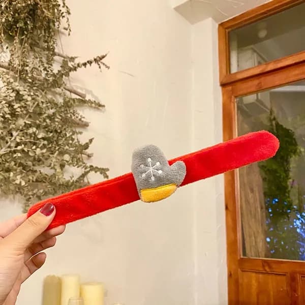 Рождественский браслет с хлопающим кругом, Мультяшное украшение Санта-Клауса, новогоднее оформление