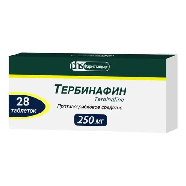 Тербинафин, таблетки 250 мг, 28 шт.
