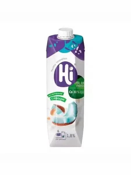 Напиток соевый Hi с кокосом 1,8% 1 л