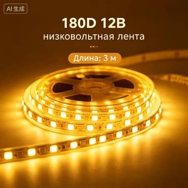 Светодиодная лента 12 Вт, IP20, Теплый белый, 1 шт