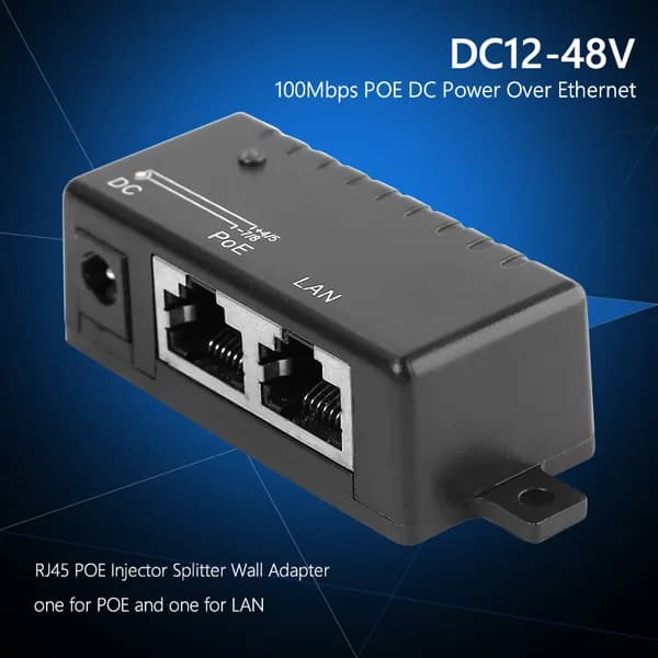 PoE-инжектор для сетевых устройств IEEE 802.3af, 10/100 Мбит/с, вход 12 48 В постоянного тока