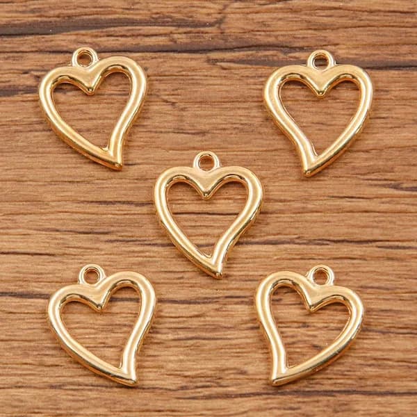 Золотая подвеска в виде любви к животным и растениям 10pcs