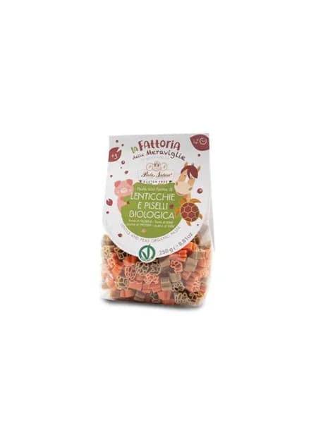 Pasta Natura макаронные изделия для детей  без глютена из красной чечевицы и зеленого горошка