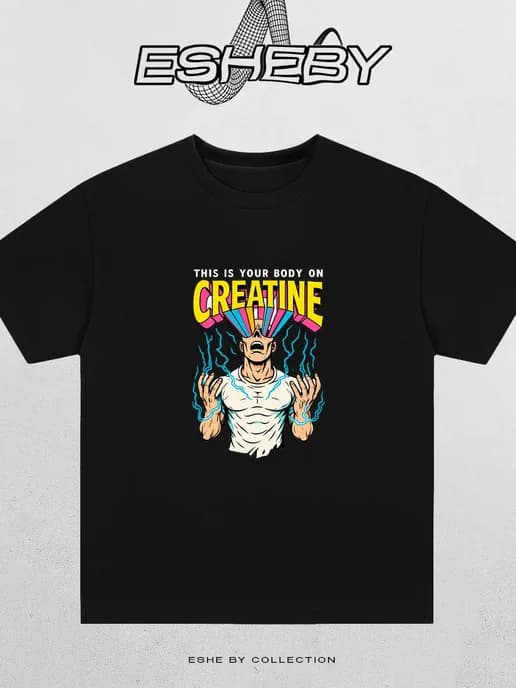 Футболка оверсайз для зала GYM креатин тренболон creatine