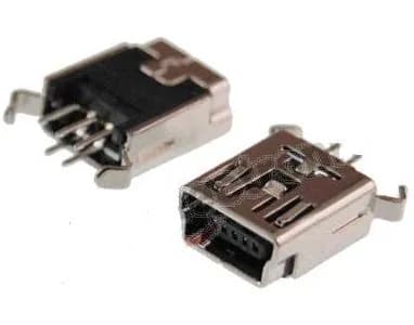 4шт, Разъем mini USB, розетка тип B 5 контактов вертикальная