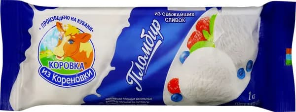 Мороженое КОРОВКА ИЗ КОРЕНОВКИ пломбир 15% без змж, 1000г