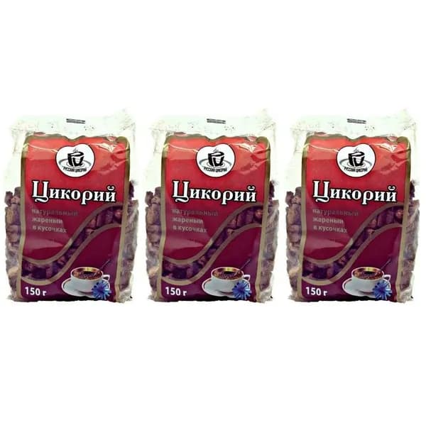 Русский цикорий Жареный Цикорий в кусочках, 150 г, 3 шт.