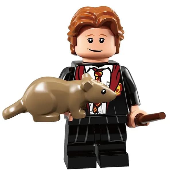 Минифигурка Harry Potter Рон Уизли с крысой Коростой совместимая с Lego конструктор для мальчиков