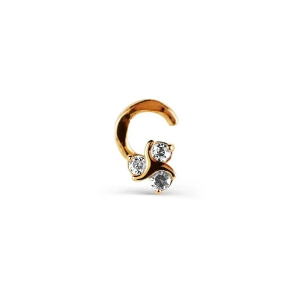 Пирсинг в нос с фианитами из красного золота 585 пробы 585GOLD