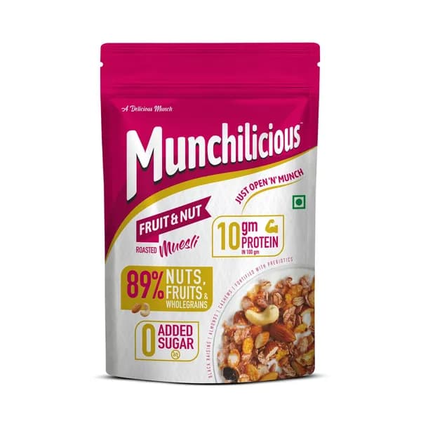 Munchilicious Круассан для завтрака с фруктами и орехами, богатый питательными веществами, всех возрастов, 350 г