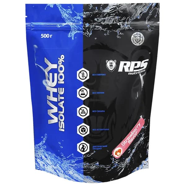 RPS Nutrition Whey Isolate 100% - 500 грамм, клубника (16 порций)