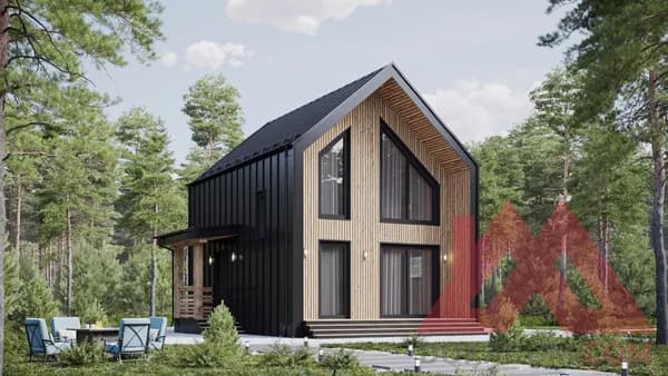 Архитектурное решение каркасного дома "Барри" 7*8, 62 кв.м.