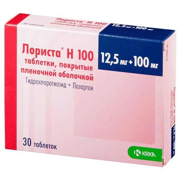 Лориста Н 100 таблетки 100 мг+12,5 мг 30 шт