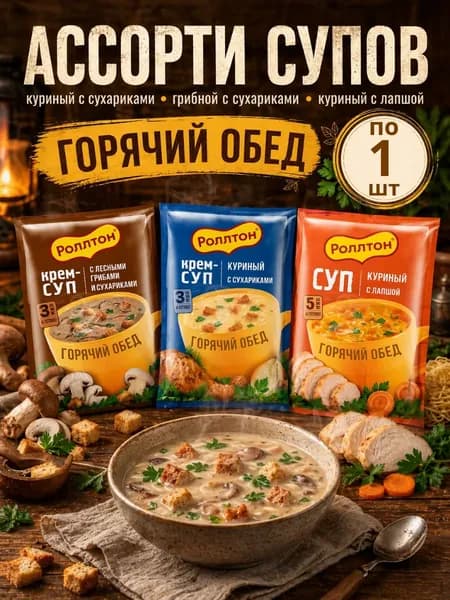 Набор супов быстрого приготовления, 3 пакета