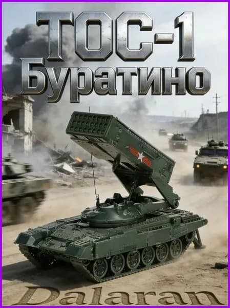 ТОС-1 Буратино советский тяжелый огнеметный комплекс 172 сборная модель без клея + наклейка российской армии от Dalaran