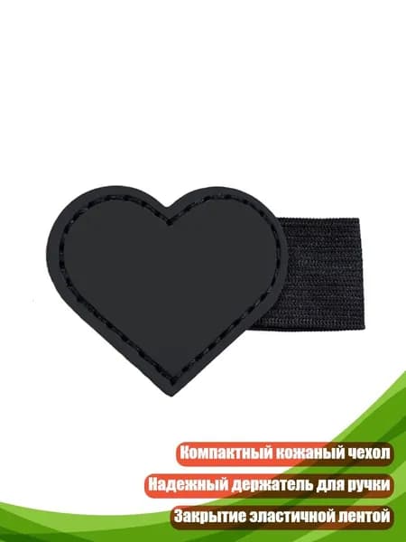 Компактный кожаный чехол для блокнота с петлей для ручки, Черный