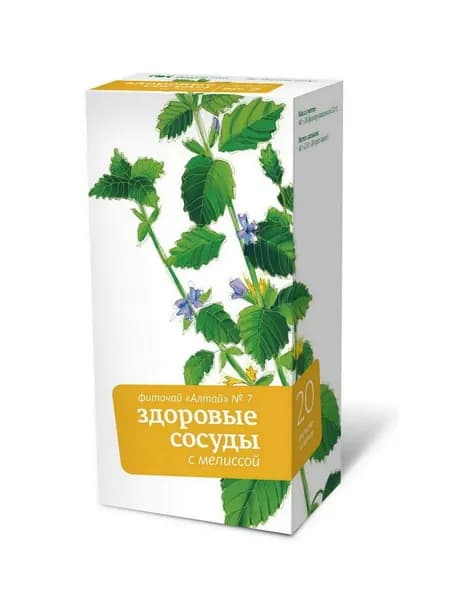 Фиточай № 7 Здоровые сосуды с мелиссой, 20 пакетиков по 2г