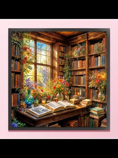 Уютный замок для учебы Вышивка крестом 40x40см DIY