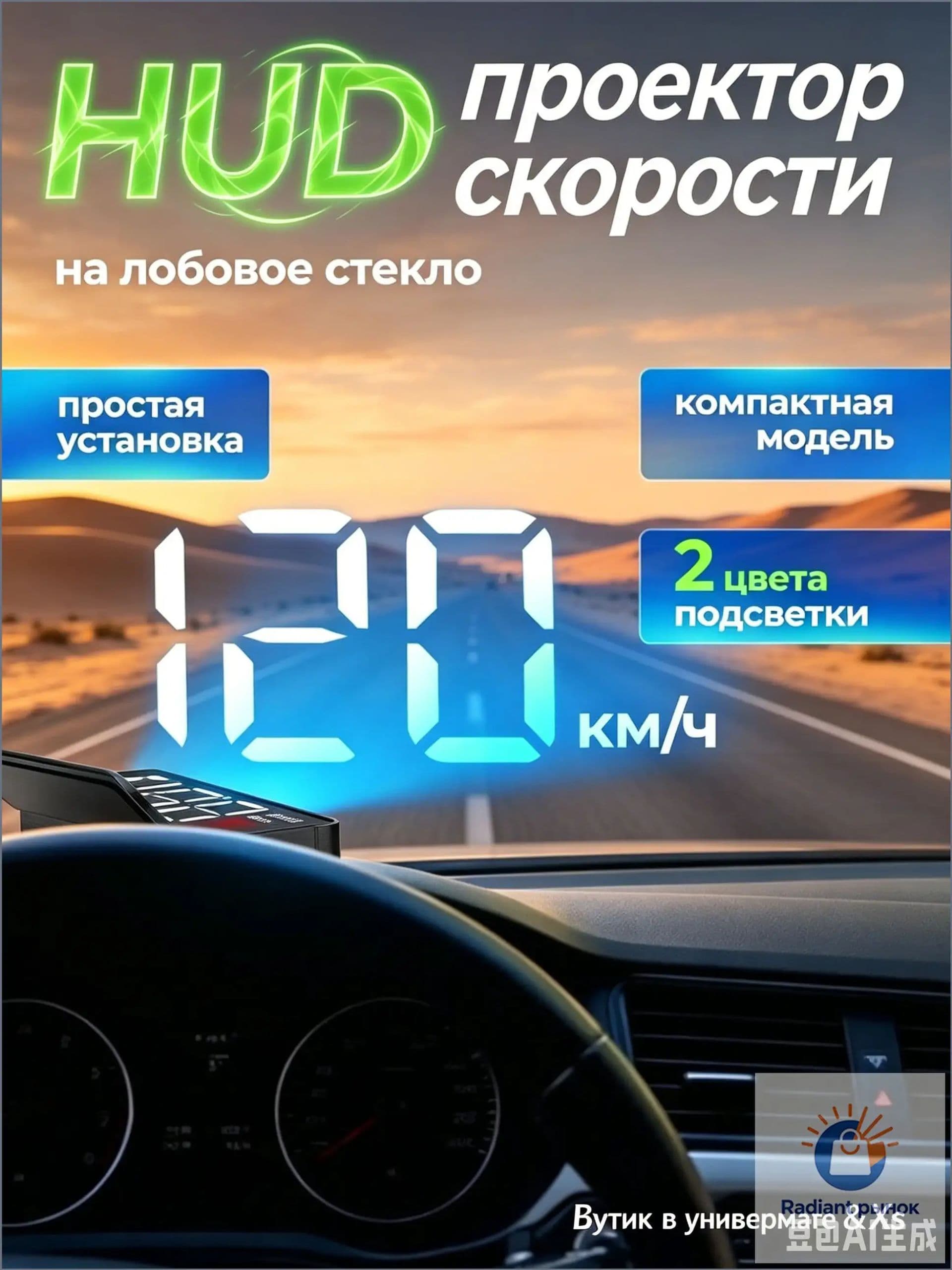 Проектор на лобовое стекло, 5 Вт