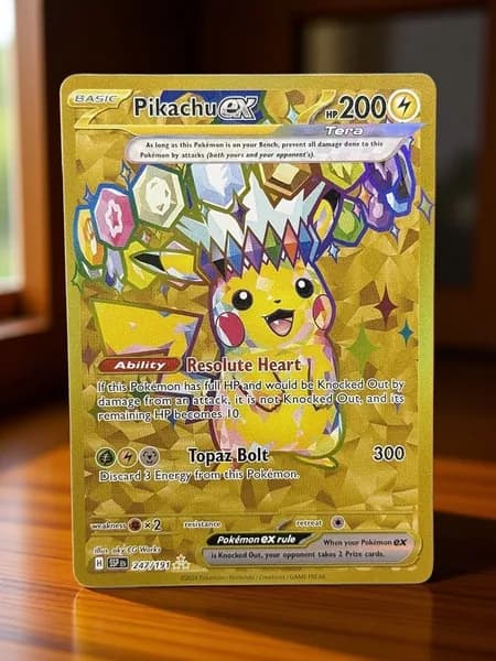 Портативные карты PKM X Настройка и прокси высококачественной Pikachu ex Surging Sparks (SSP) #247