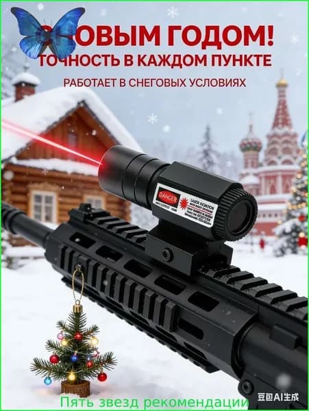 Лазерный целеуказатель ЛЦУ красный луч на планку Вивера Weaver для пневматики и охоты 100 метров точный металлический