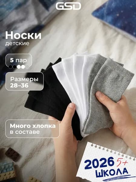 Носки GSD для мальчиков, 5 пар